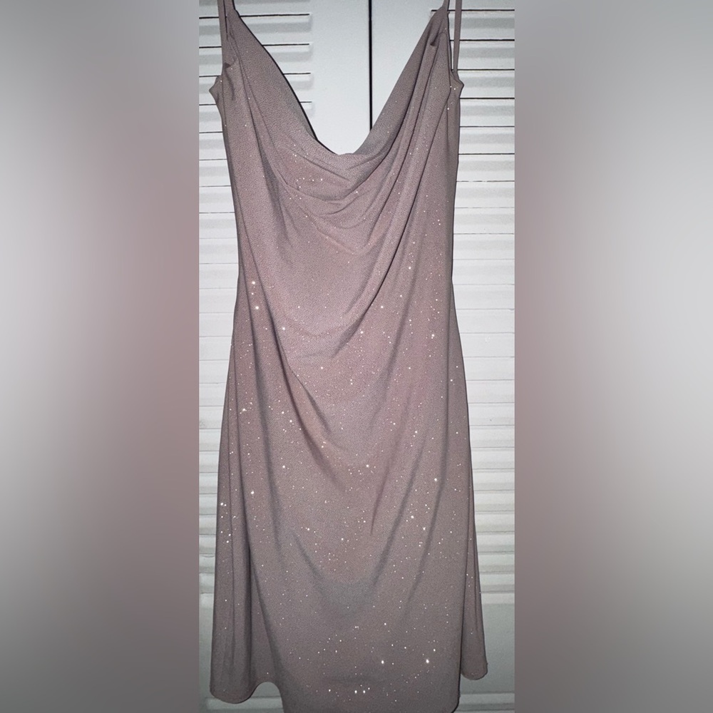 Shimmering Mauve Midi Dress